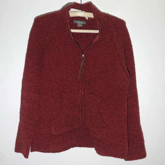 Natural Reflections Womens Zip up Jacket Red Soft Outdoors size M sweater - Picture 1 of 5